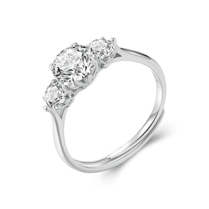 925 Sterling Silver Moissanite 6.5mm 1ct Ring, Size E for Women