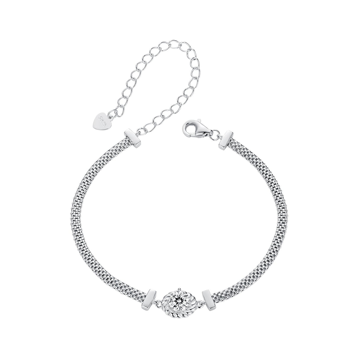 925 Sterling Silver 0.5 Carat Moissanite White Gold Plated Bracelet for Women