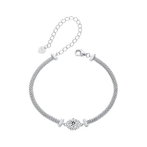 925 Sterling Silver 0.5 Carat Moissanite White Gold Plated Bracelet for Women