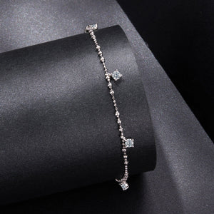 925 Sterling Silver & Moissanite Bracelet for Women - 15+6cm, Plated White Gold