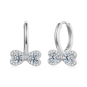 925 Sterling Silver Moissanite 0.20 Carat Earrings Plated White Gold for Women