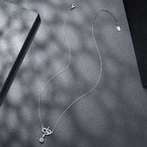 925 Sterling Silver Moissanite 0.50 Carat Necklace with CZ Pavé Setting in White Gold, 40+5cm for Women
