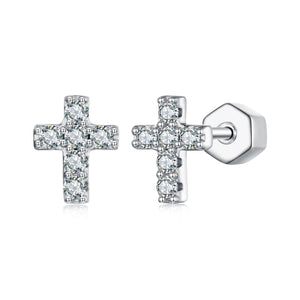 925 Sterling Silver Moissanite Earring 0.7x0.6cm for Women