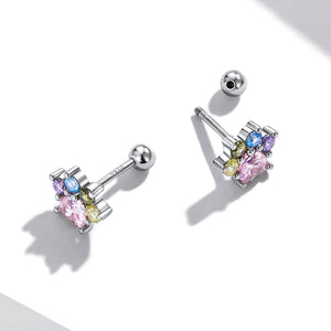 925 Sterling Silver Earrings with Pavé Setting and CZ