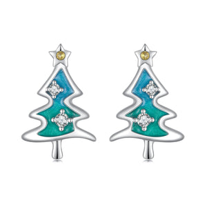 925 Sterling Silver Enamel Pavé CZ Earrings for Women