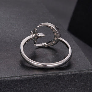 925 Sterling Silver Moissanite 0.25cm White Gold Plated Ring - Size E for Women