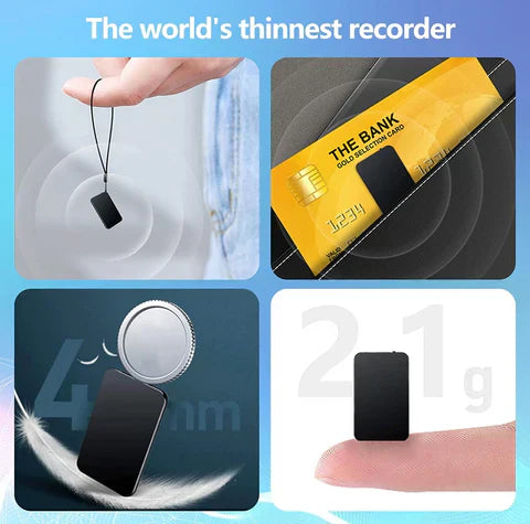 Ultra-Compact Mini Voice Recorder 16GB Voice-Activated USB Rechargeable