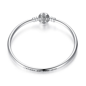 925 Sterling Silver 5.8CM Diameter and 0.3CM Thick Bracelet for Women