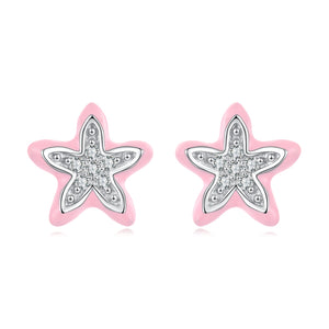 925 Sterling Silver Enamel CZ Earrings for Women