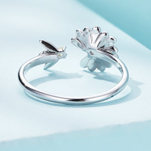 925 Sterling Silver Enamel CZ Plated Platinum Ring