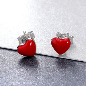 S925 Sterling Silver Plated Platinum Enamel Earrings