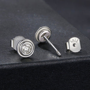 925 Sterling Silver 0.1 Carat Genuine Moissanite Earrings for Women