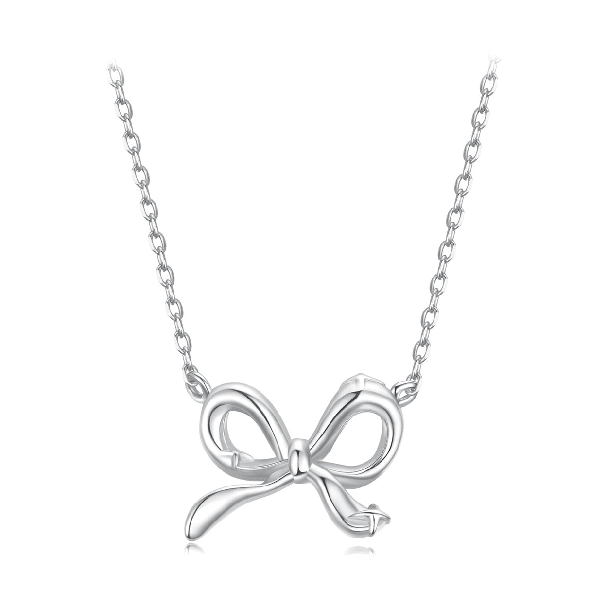 925 Sterling Silver Plated White Gold 40+5cm Adjustable Necklace for Women