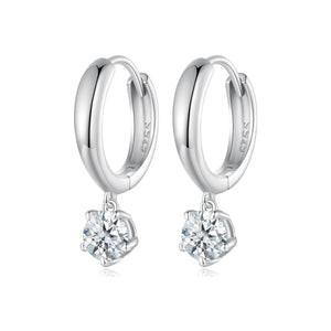 S925 Sterling Silver 0.50 Carat Moissanite Earrings for Women