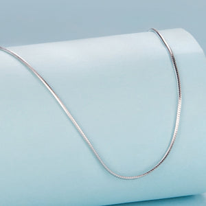 925 Sterling Silver + Plated White Gold 40cm Necklace