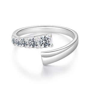 925 Sterling Silver Moissanite Ring Size E
