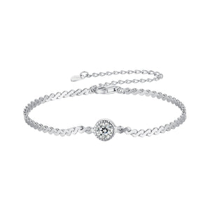 S925 Sterling Silver 5.0mm Moissanite Bracelet for Women