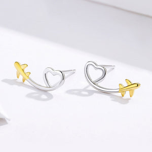 925 Sterling Silver Earrings, 0.6cm, Plated Gold, Plated Platinum for Women