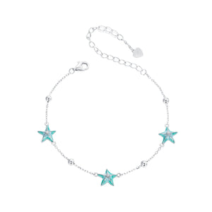 925 Sterling Silver Starfish Design Bracelet with Enamel Process
