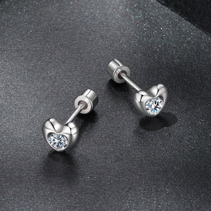 925 Sterling Silver Moissanite Earrings 0.5cm for Women