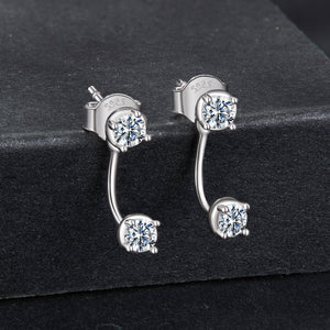 925 Sterling Silver White Gold Plated Moissanite Earrings 0.1 Carat for Women