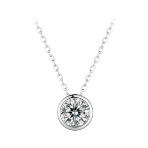 S925 Sterling Silver Moissanite Necklace 400mm with 1ct Moissanite for Women