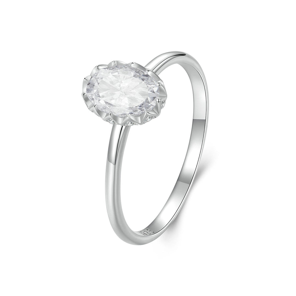 925 Sterling Silver 1.6mm Moissanite 1ct Ring in Size 6 for Women