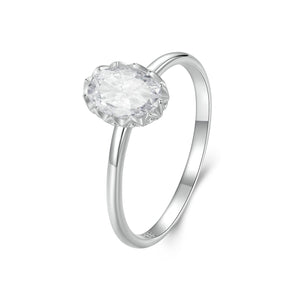 925 Sterling Silver 1.6mm Moissanite 1ct Ring in Size 6 for Women