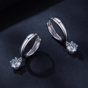 S925 Sterling Silver 0.50 Carat Moissanite Earrings for Women