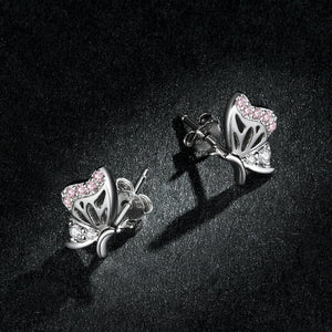 925 Sterling Silver Earrings with CZ in Pavé Setting