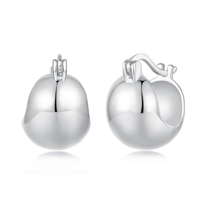 925 Sterling Silver Plated White Gold Earrings 1.4 x 1.0 cm for Women