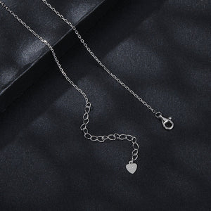 925 Sterling Silver Moissanite Necklace with Pavé Setting, 1 Carat, 400mm Length for Women