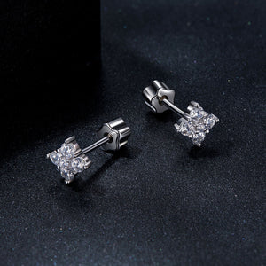 925 Sterling Silver 10mm Moissanite Earrings for Women