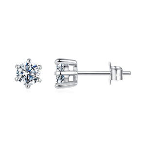 925 Sterling Silver 0.65 Carat Moissanite Earrings for Women