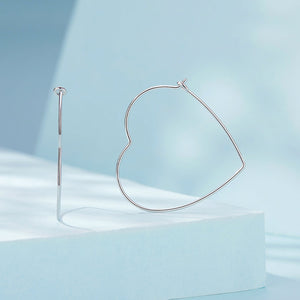 925 Sterling Silver Earrings with White Gold Plating - 27mm for Women