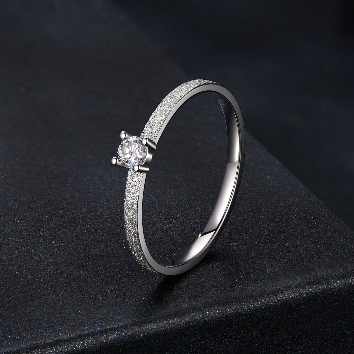 925 Sterling Silver & Moissanite Size 6 Ring with 0.1ct Moissanite