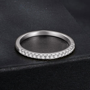 925 Sterling Silver 0.01ct Moissanite Ring in Size 8A