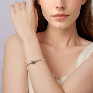 925 Sterling Silver Bracelet with CZ 17cm for Women