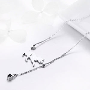 925 Sterling Silver Necklace 38-45cm with 1.4*2.5cm Pendant for Women