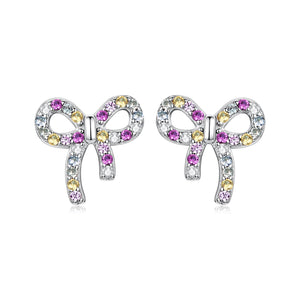 925 Sterling Silver White Gold Plated Pavé Setting CZ Earrings 1.0cm for Women