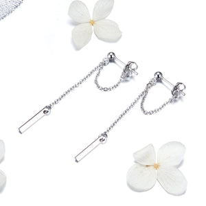 S925 Sterling Silver Plated Platinum Earrings for Women