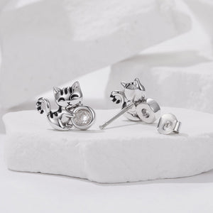 925 Sterling Silver Brass White Gold Plated Earrings with CZ for Women
