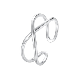925 Sterling Silver Oxidized 0.7cm Ring for Women