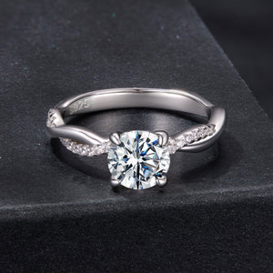 925 Sterling Silver Moissanite 0.65 Carat Ring Size 6 for Women