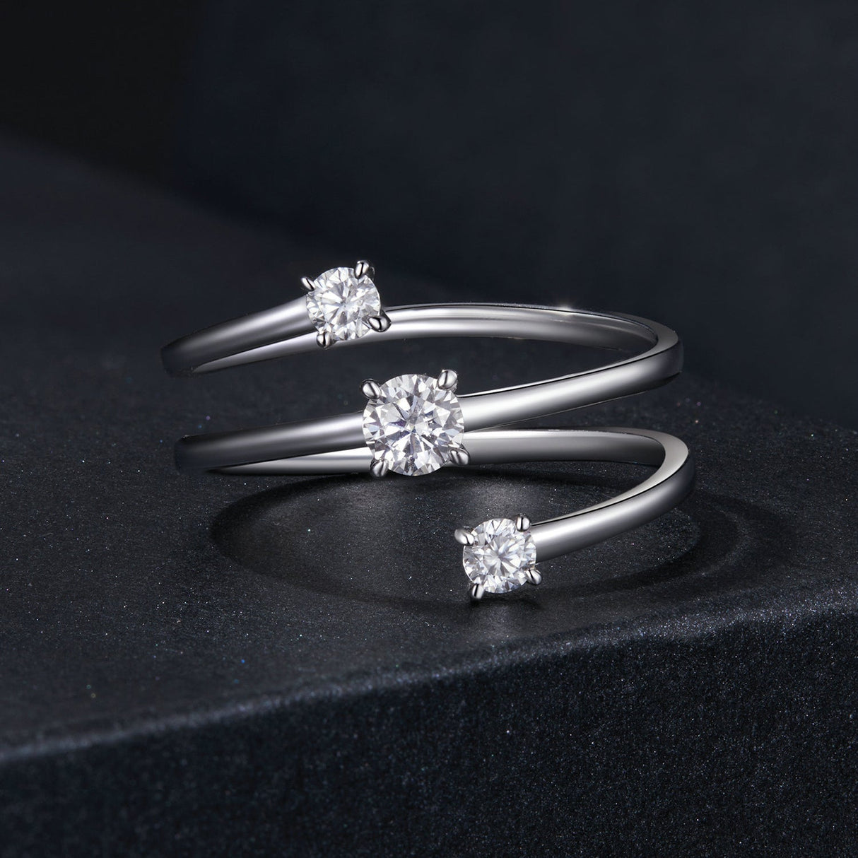 925 Sterling Silver 3mm Moissanite Ring for Women