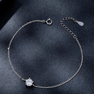 S925 Sterling Silver Moissanite Bracelet 15+3cm for Women