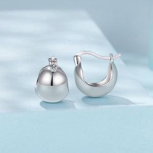 925 Sterling Silver Plated White Gold Earrings 1.4 x 1.0 cm for Women