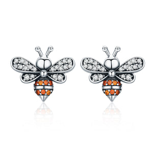 925 Sterling Silver Earrings with Pavé Setting CZ - 1.2x1.4cm for Women