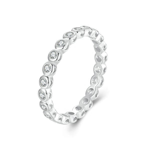 925 Sterling Silver 2mm Moissanite Ring Size 7 for Women