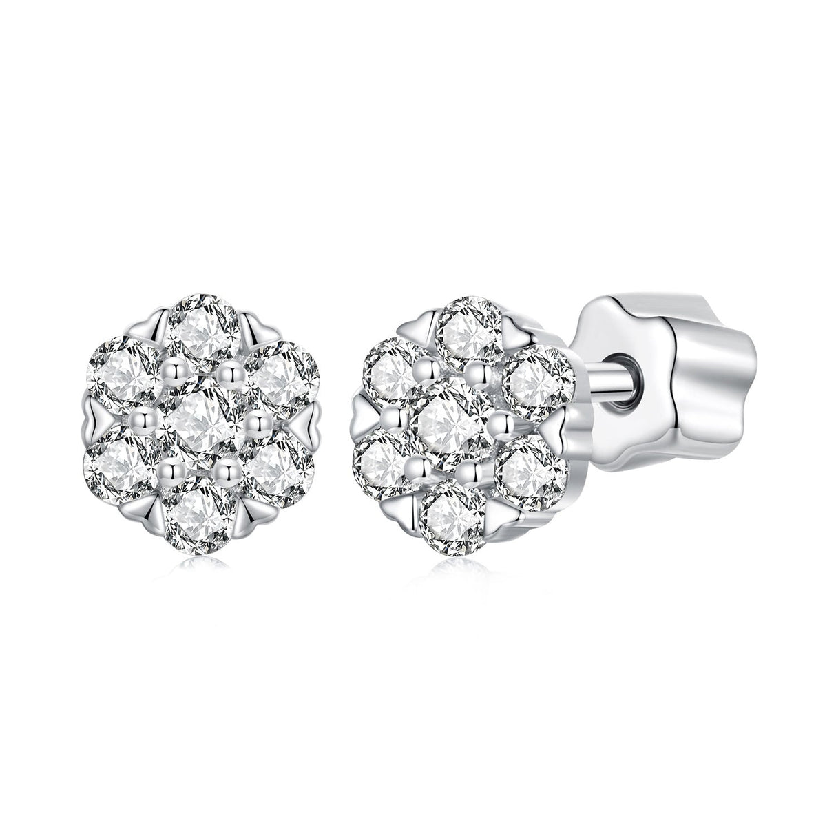 925 Sterling Silver Moissanite 0.15ct/0.027ct Earrings for Women